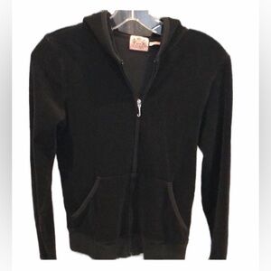 VTG Juicy Couture Black Terry cloth Zip-Up Hoodie